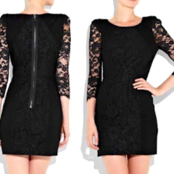 TIBI NYC Chantal Lace Dress 0 Black - Picture 2 of 14